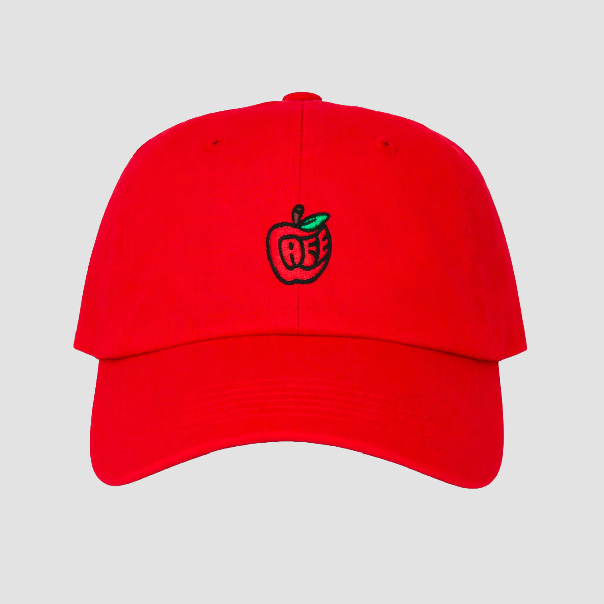 Skateboard Cafe Pink Lady Embroidered 6 Panel Cap Red