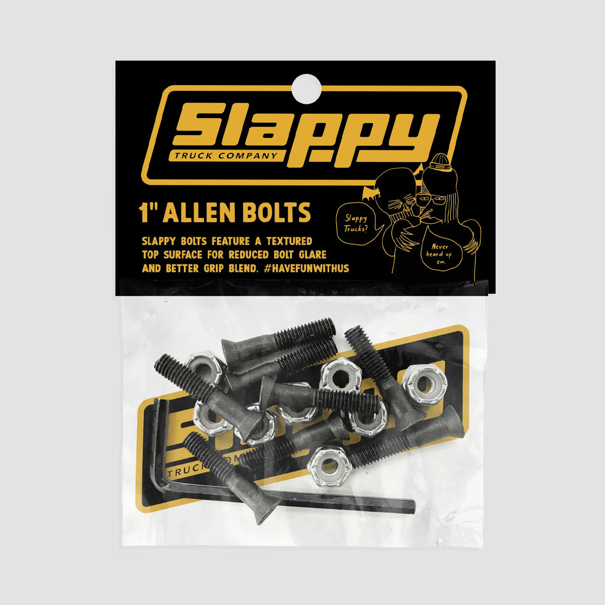 Slappy Allen Grip Tip Truck Bolts Black 1"