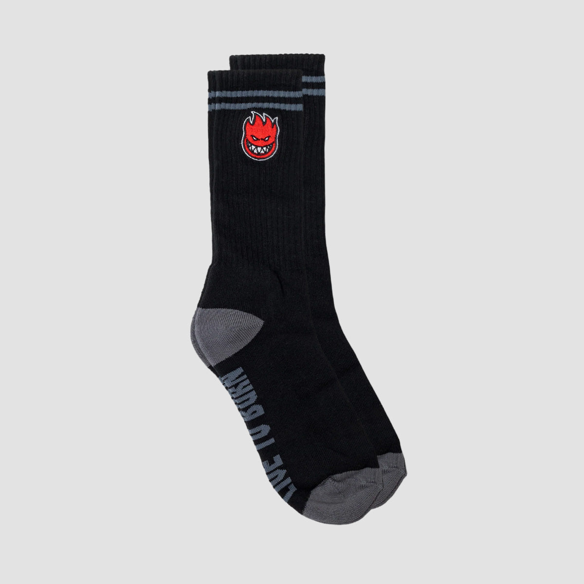 Spitfire Bighead Fill Emb Socks Black/Charcoal/Red