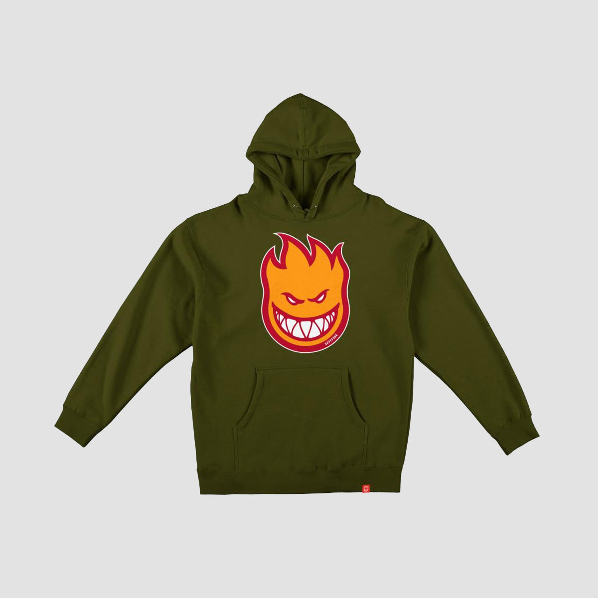 Spitfire Bighead Fill Pullover Hoodie Army/Orange