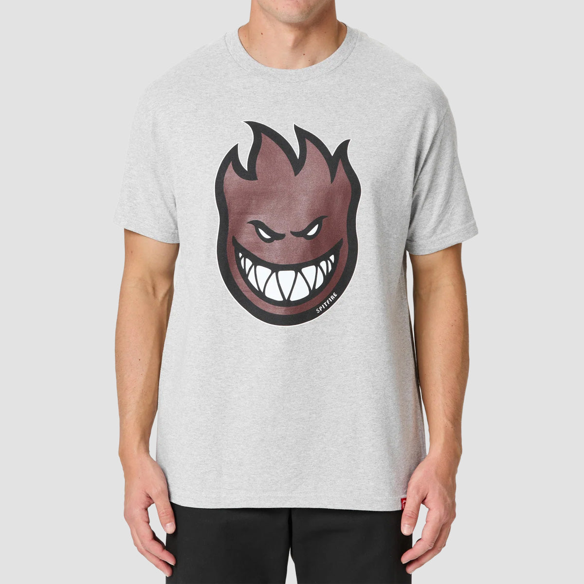 Spitfire Bighead Fill T-Shirt Heather Grey/Dark Red