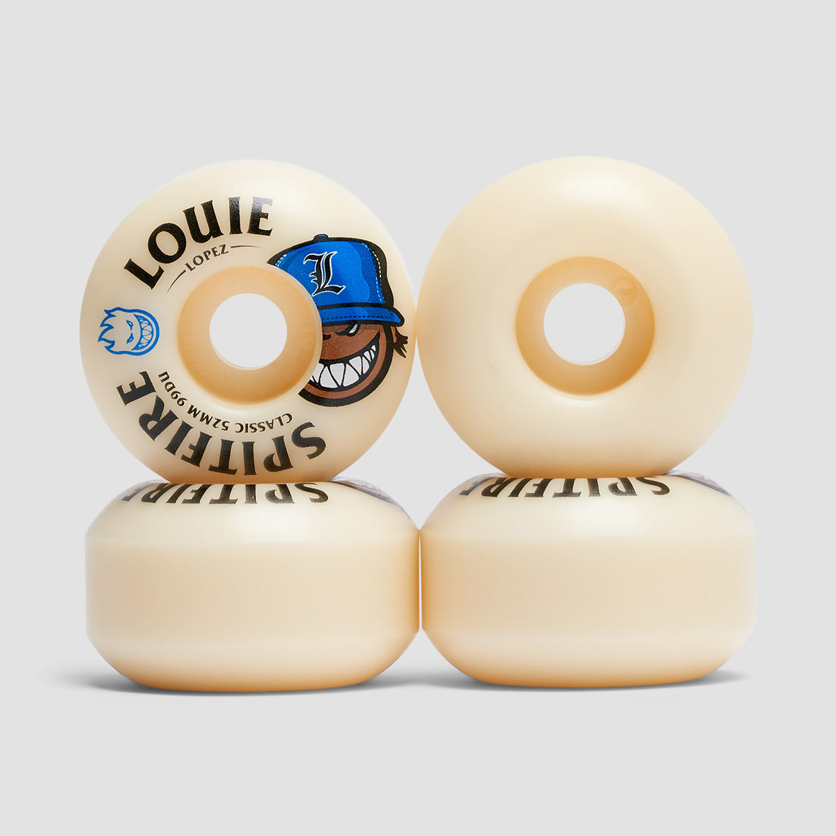 Spitfire Formula Four Burn Squad Louie Lopez Classic 99DU Skateboard Wheels Natural 52mm