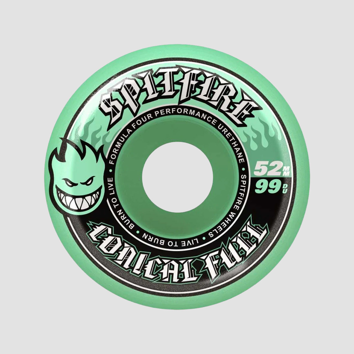 Spitfire Formula Four Conical Full 99DU Skateboard Wheels Teal 52mm