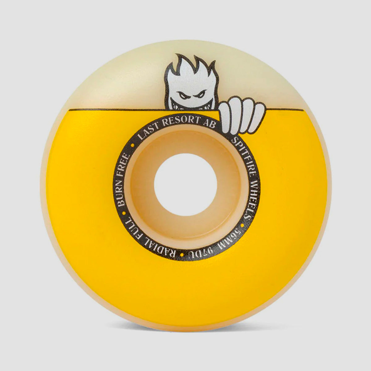 Spitfire X Last Resort AB Formula Four Radial Full 97DU Skateboard Wheels Natural/Yellow 56mm