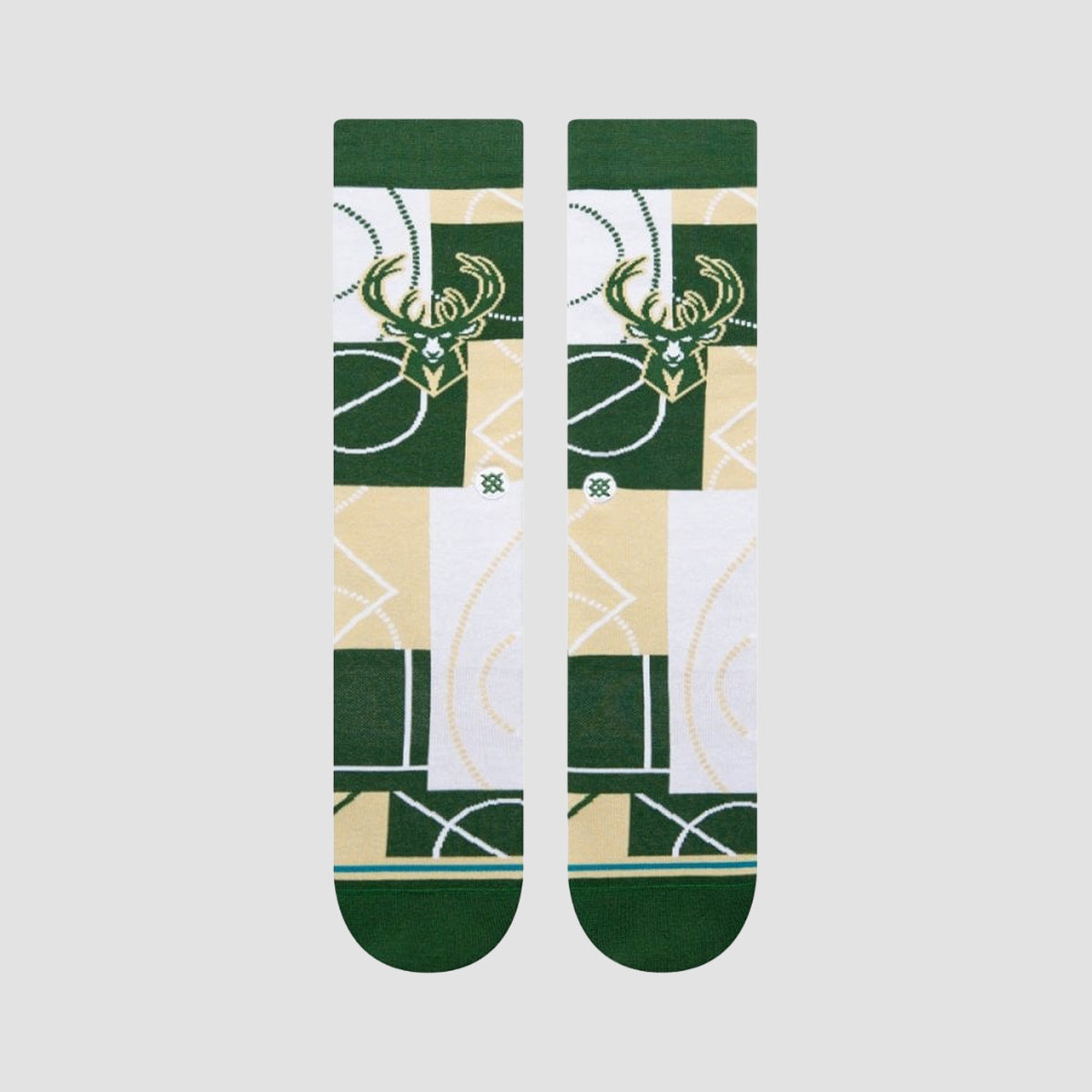 Stance NBA Zone Milwaukee Bucks Crew Socks Green