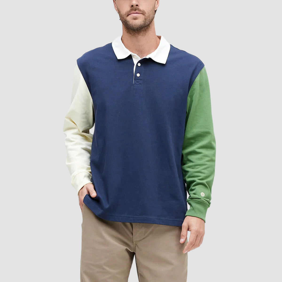 Stance Rugby Longsleeve Polo Shirt Dark Navy