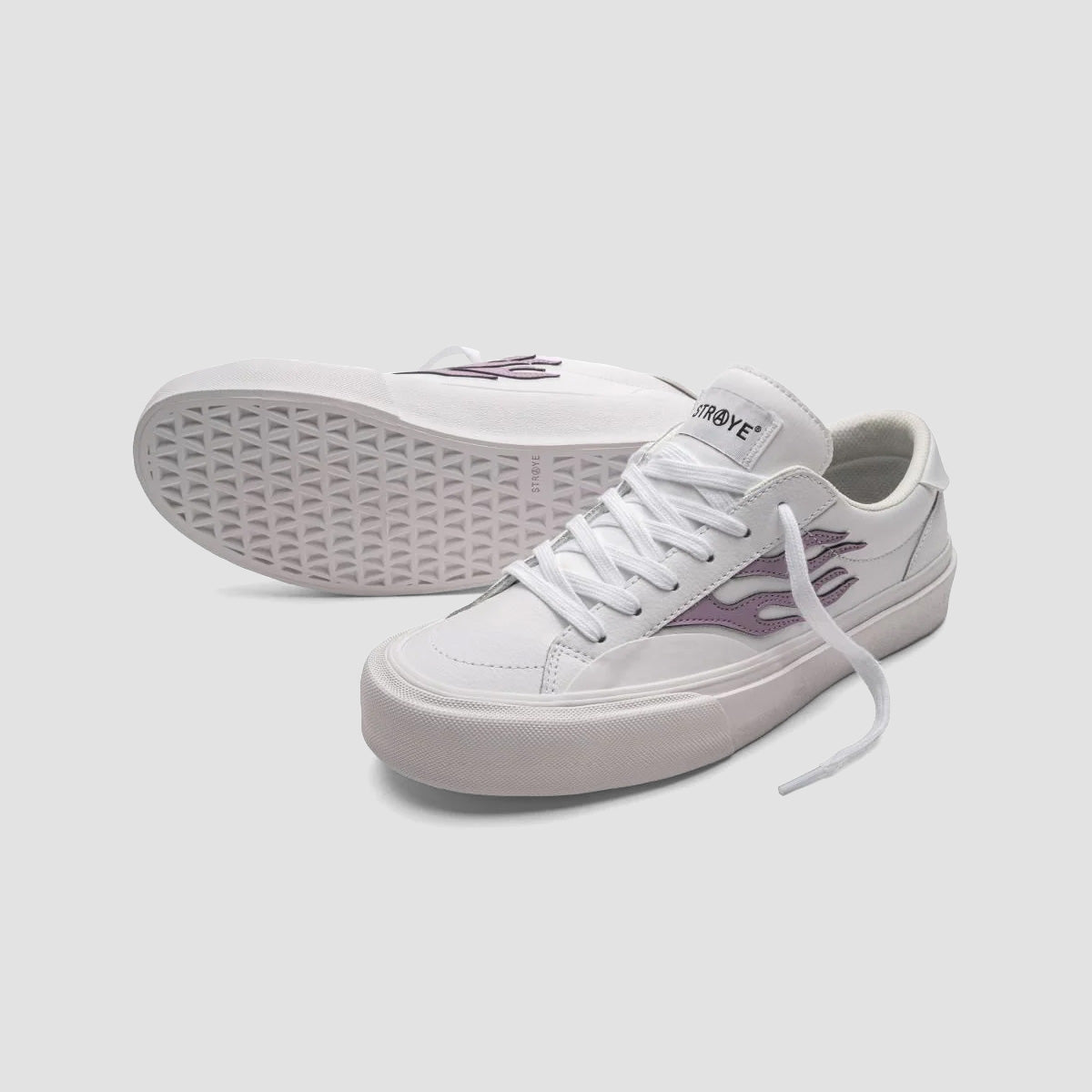 STRAYE Logan Shoes - Flame White/Lavender Leather