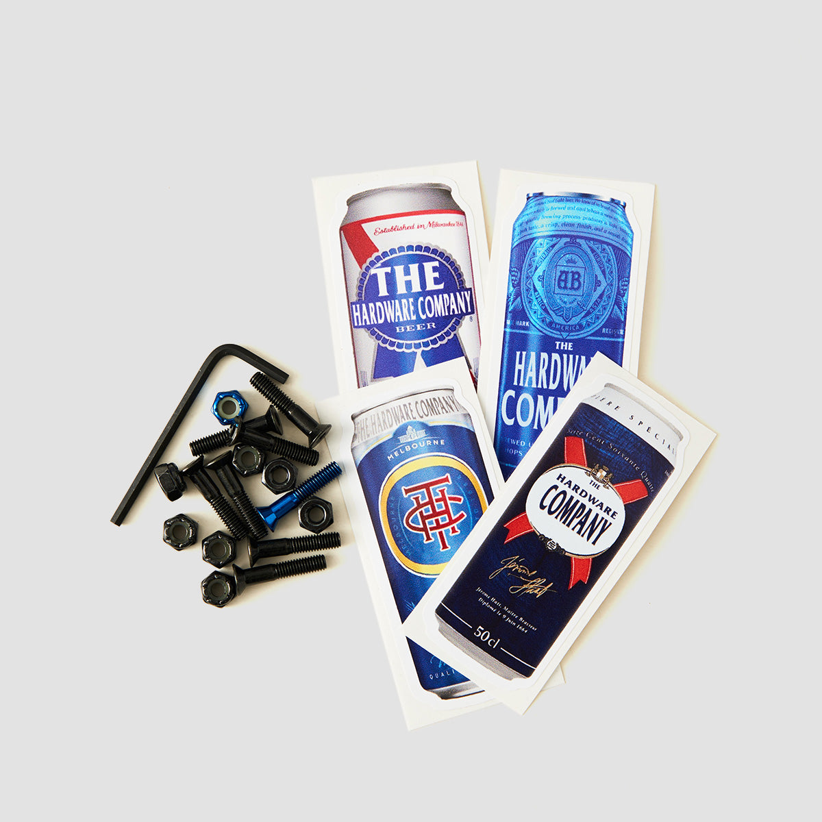 The Hardware Company THC Crafty Blues Allen Truck Bolts Black/Blue 1"