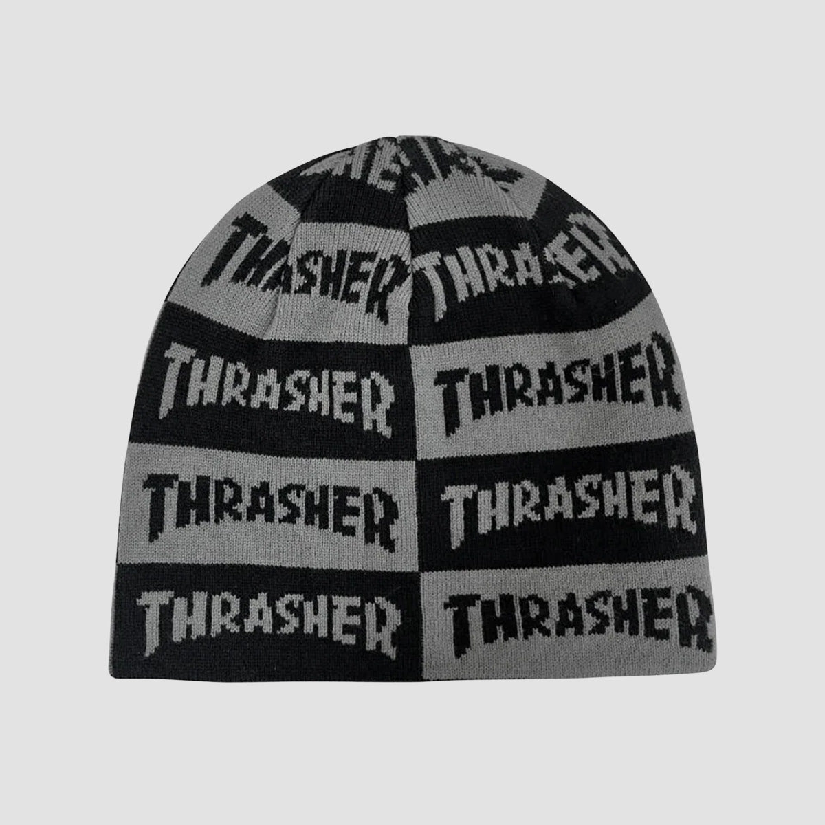 Thrasher Mag Checkered Skully Beanie Black/Grey