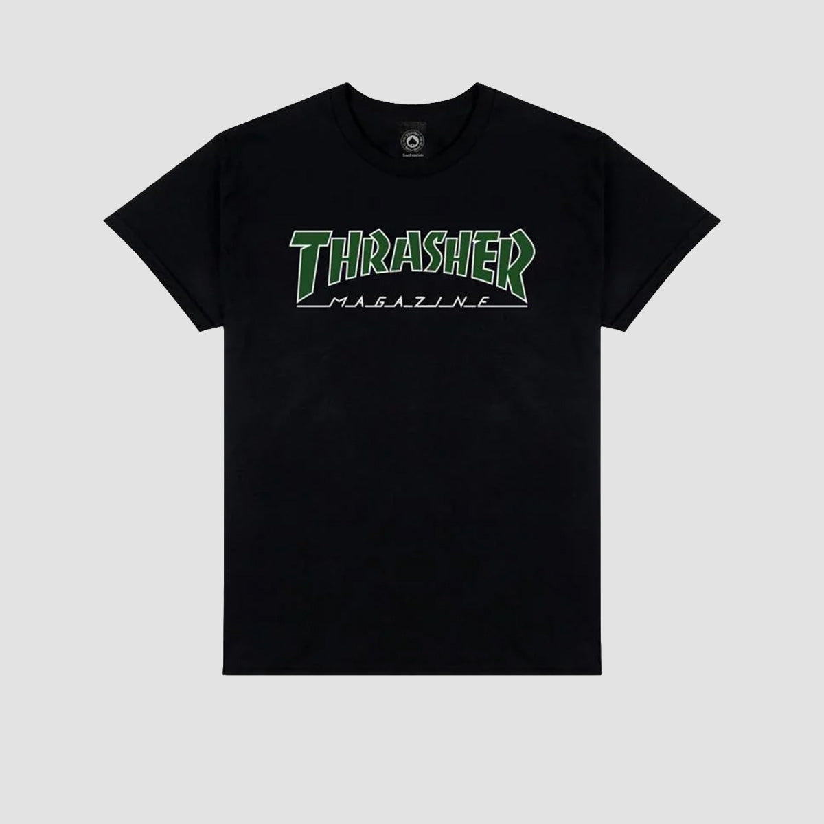 Thrasher Outlined T-Shirt Black/Green