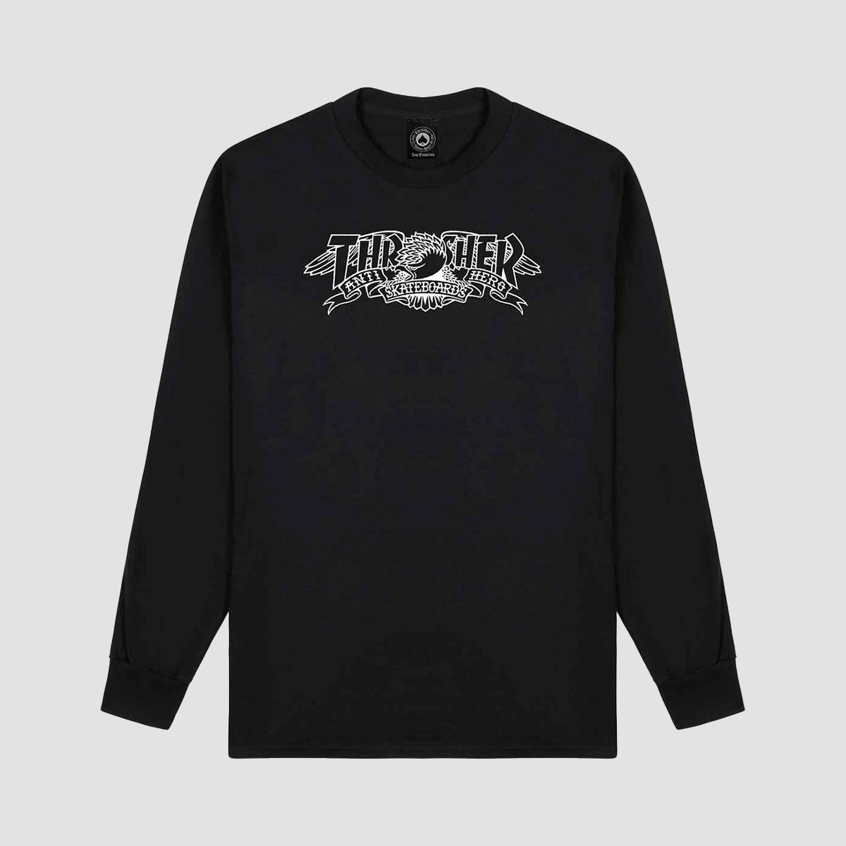 Thrasher X Antihero Mag Banner Longsleeve T-Shirt Black