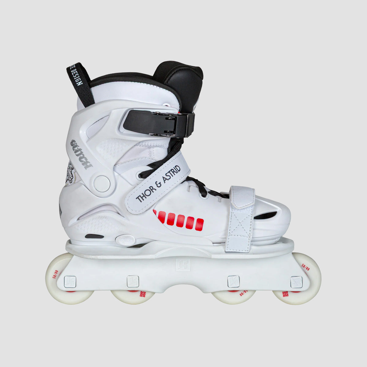 USD Glitch Vikings on Skates Adjustable Aggressive Inline Skates White - Kids