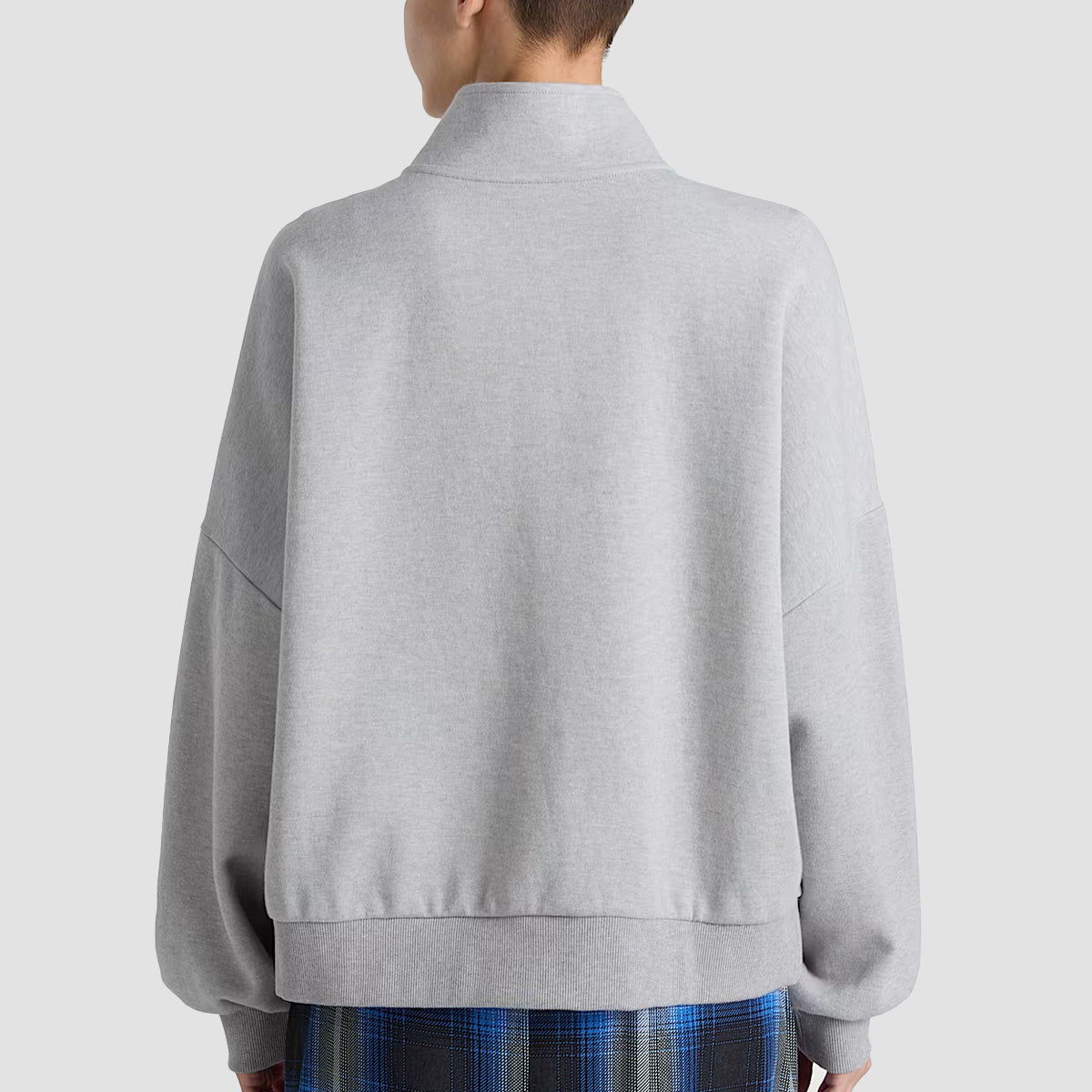 Vans Elevated Double Knit Loose Mock Neck Sweatshirt Cement Heather - Womens