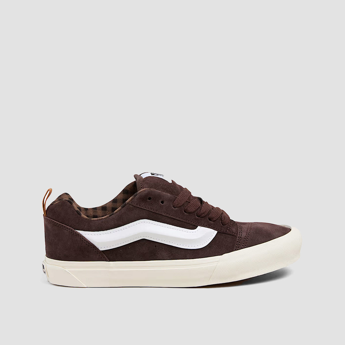 Vans Knu Skool Shoes - Pig Suede Plaid Brown
