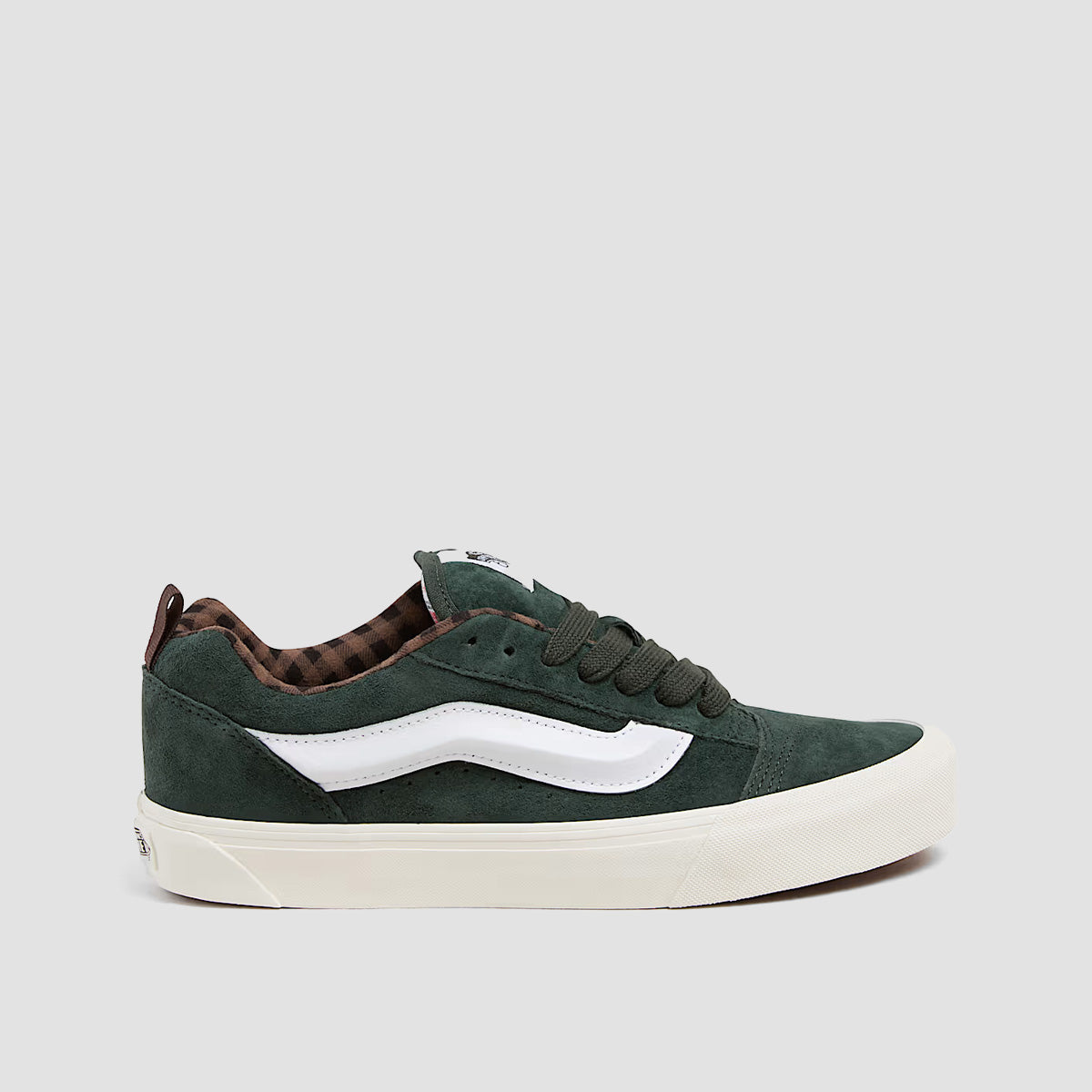 Vans Knu Skool Shoes - Pig Suede Plaid Scarab