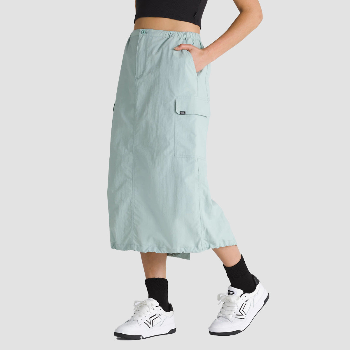 Vans Riley Parachute Cargo Skirt Gray Mist - Womens