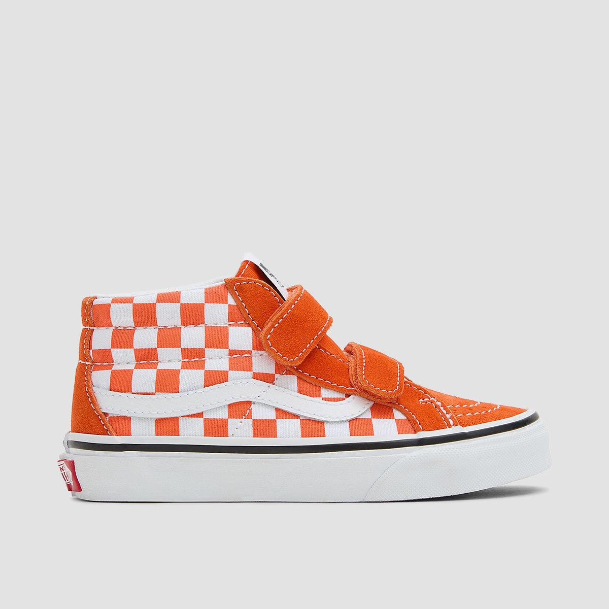 Vans SK8-Mid Reissue V Mid Top Shoes Checkerboard Red Orange Kids - Technical View