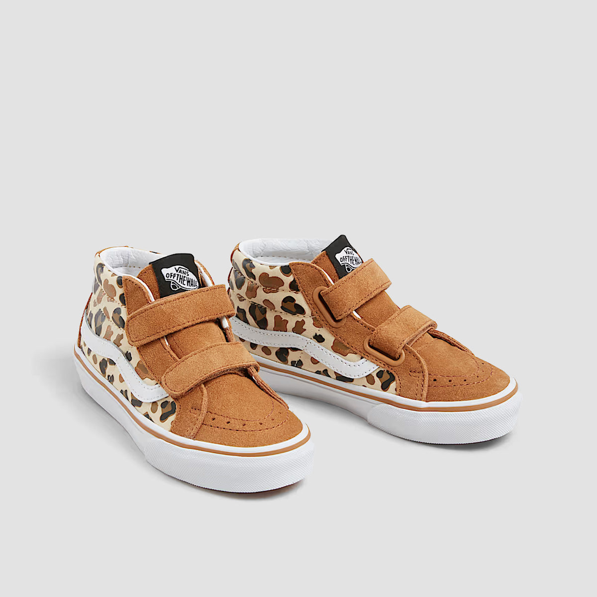 Vans Sk8-Mid Reissue V Shoes - Leopard Glitter Brown/True White - Kids