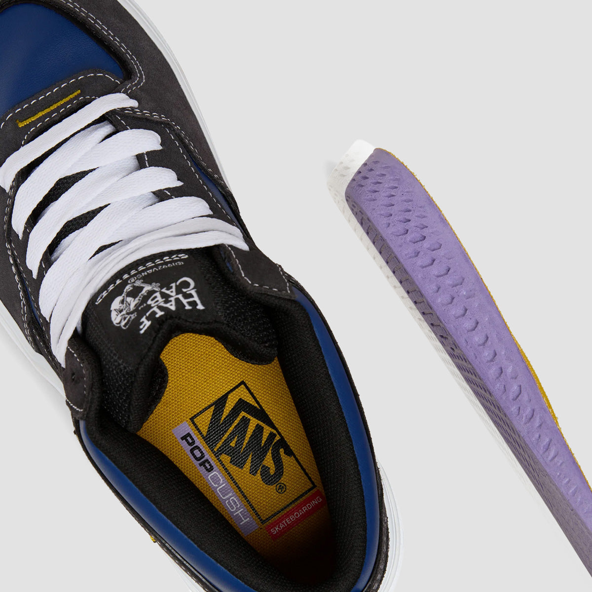 Vans Skate Half Cab WaffleCup Mid Top Shoes - Navy/Grey