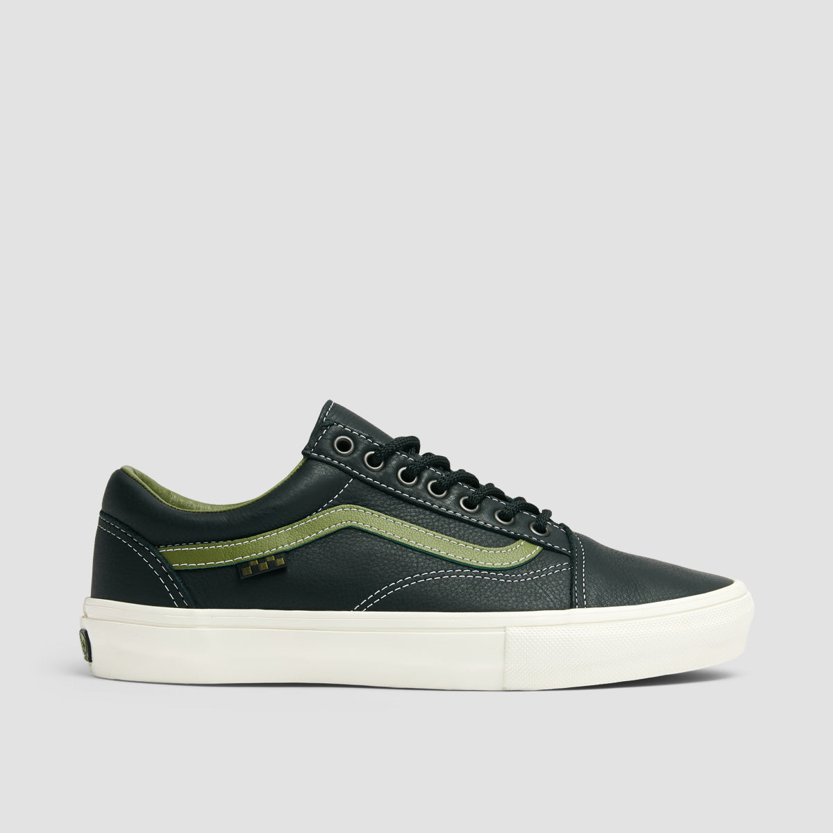 Vans Skate Old Skool Shoes - Butter Leather Black/Green