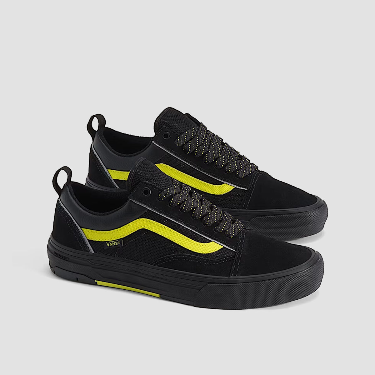 Vans Skate Old Skool Wafflecup Shoes - Reflective Black/Lime