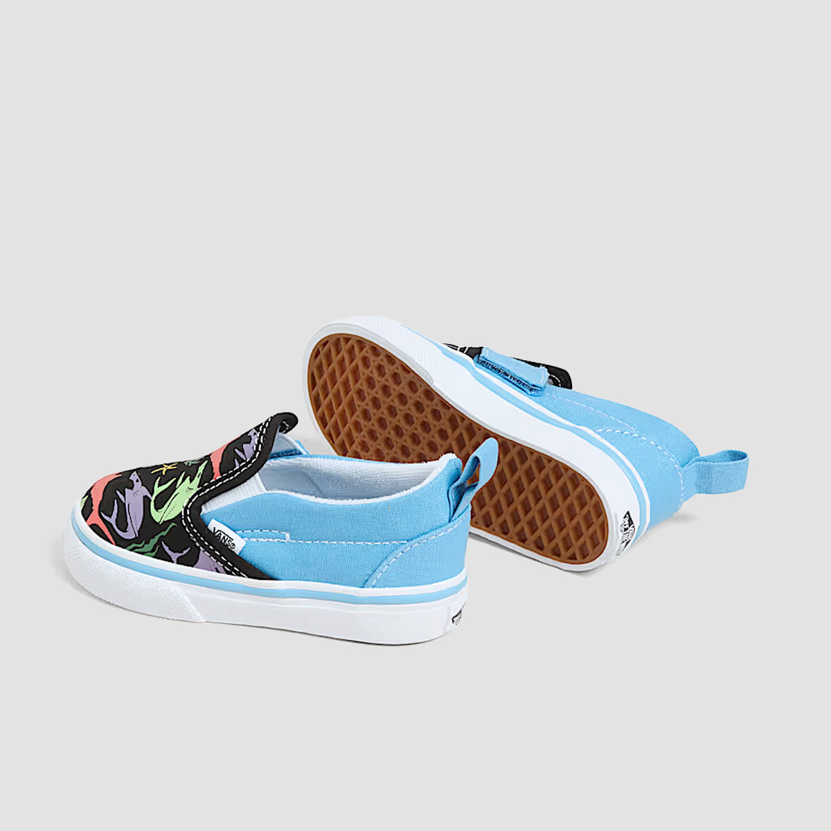 Vans Slip-On V Toddler Shoes - Glow Sharks Blue/Multi - Kids