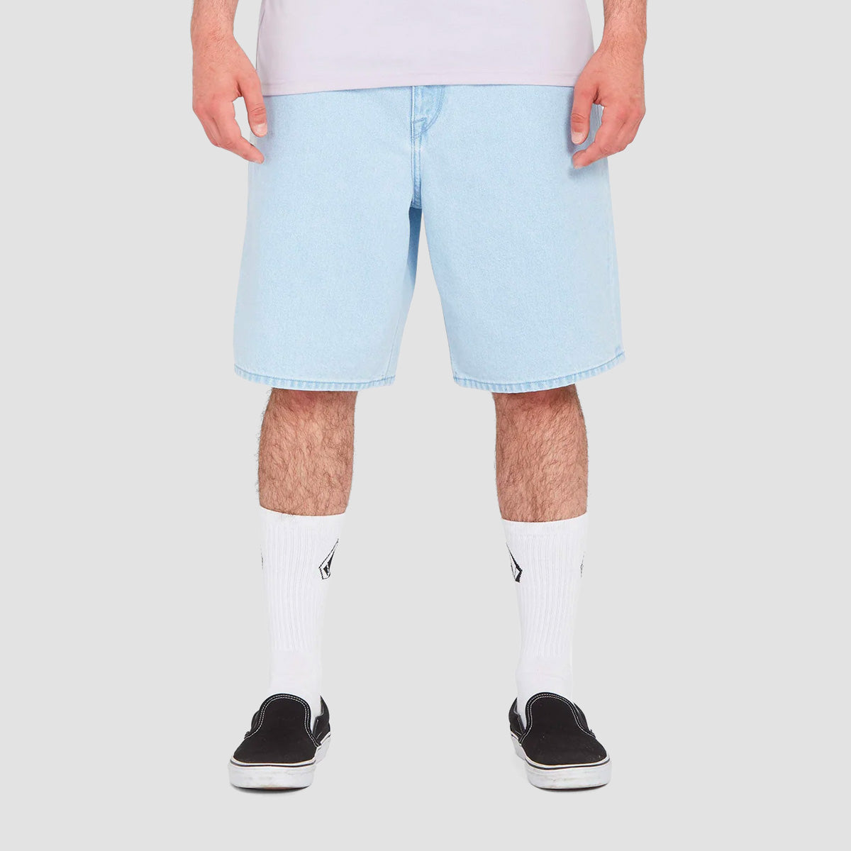 Volcom Billow Denim Shorts Light Blue
