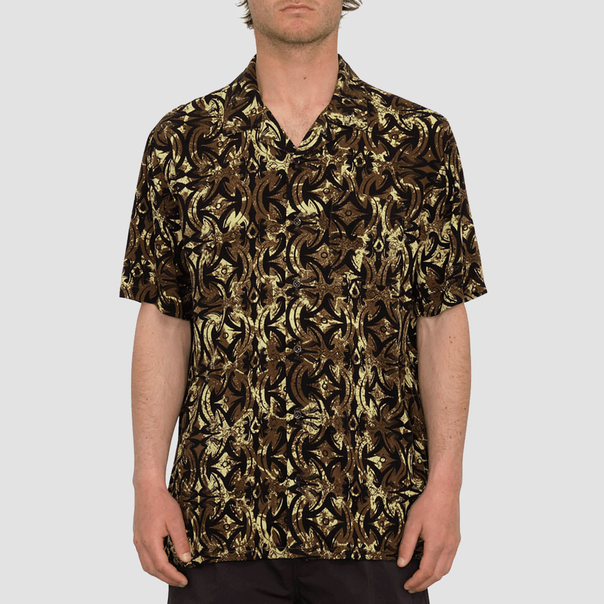 Volcom Bold Moves Short Sleeve Shirt Ginger Brown