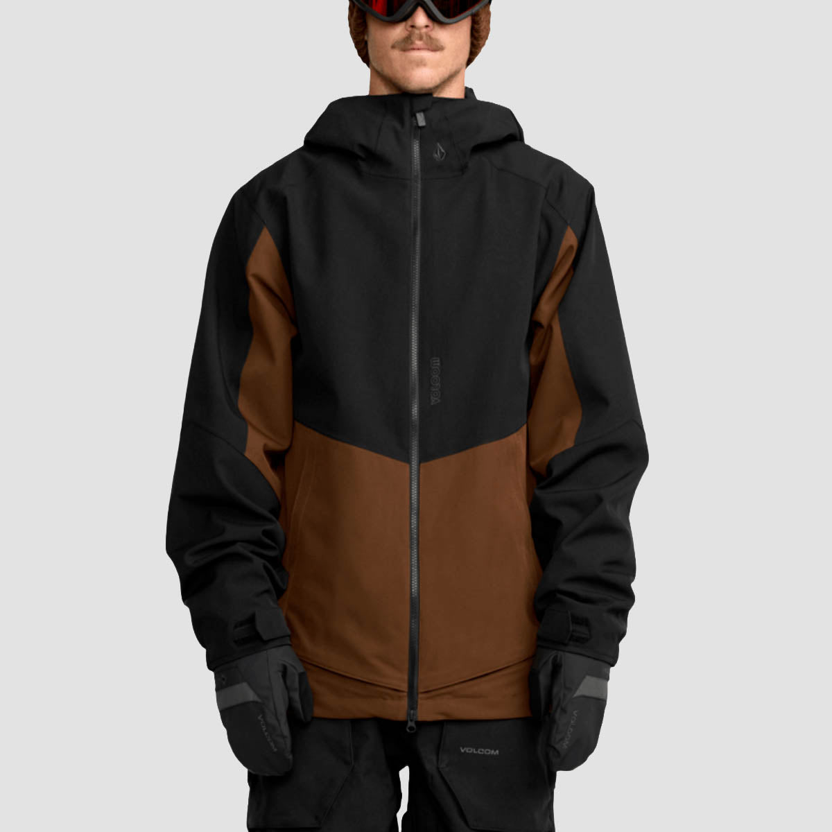 Volcom Brighton 15K Full Zip Snow Jacket Brown