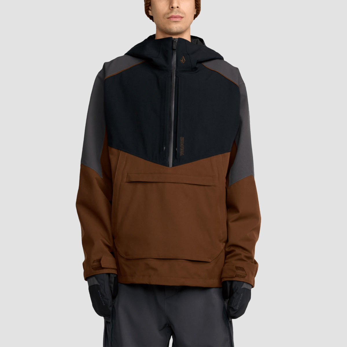 Volcom Brighton 15K Pullover Snow Jacket Brown