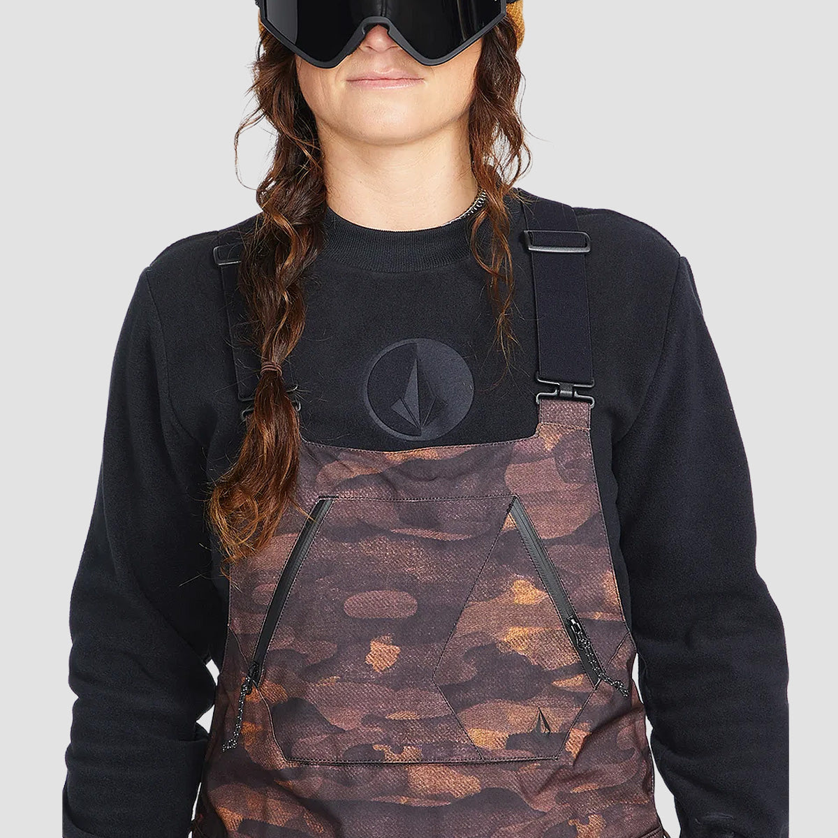 Volcom Elm Stretch Gore-Tex Snow Bib Overall Pants Dusk Camo - Womens