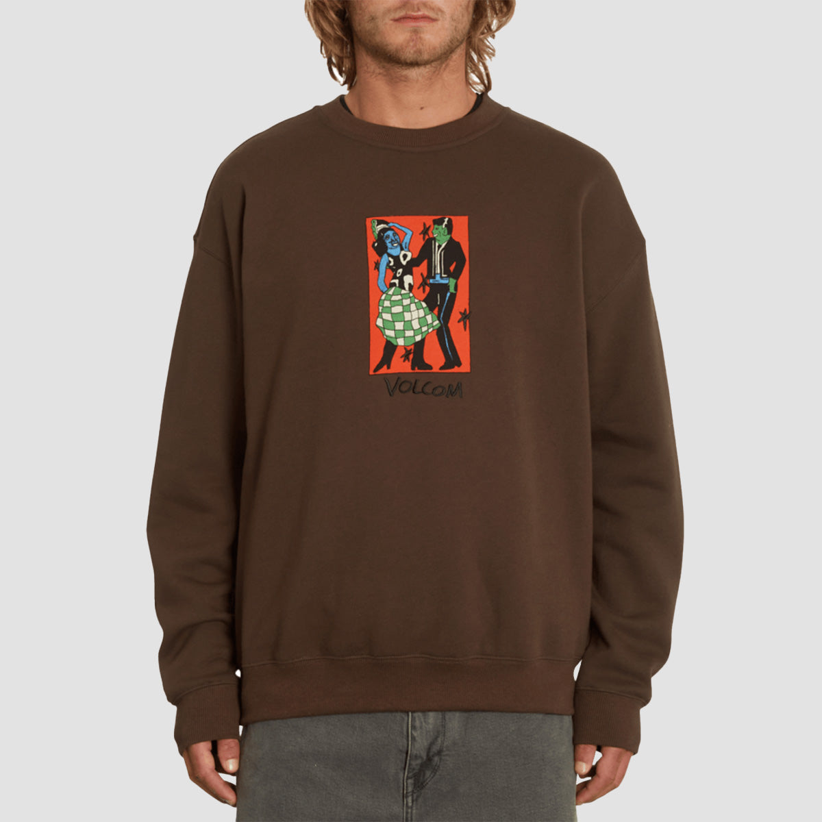 Volcom FA Bob Mollema Crew Sweatshirt Dark Brown