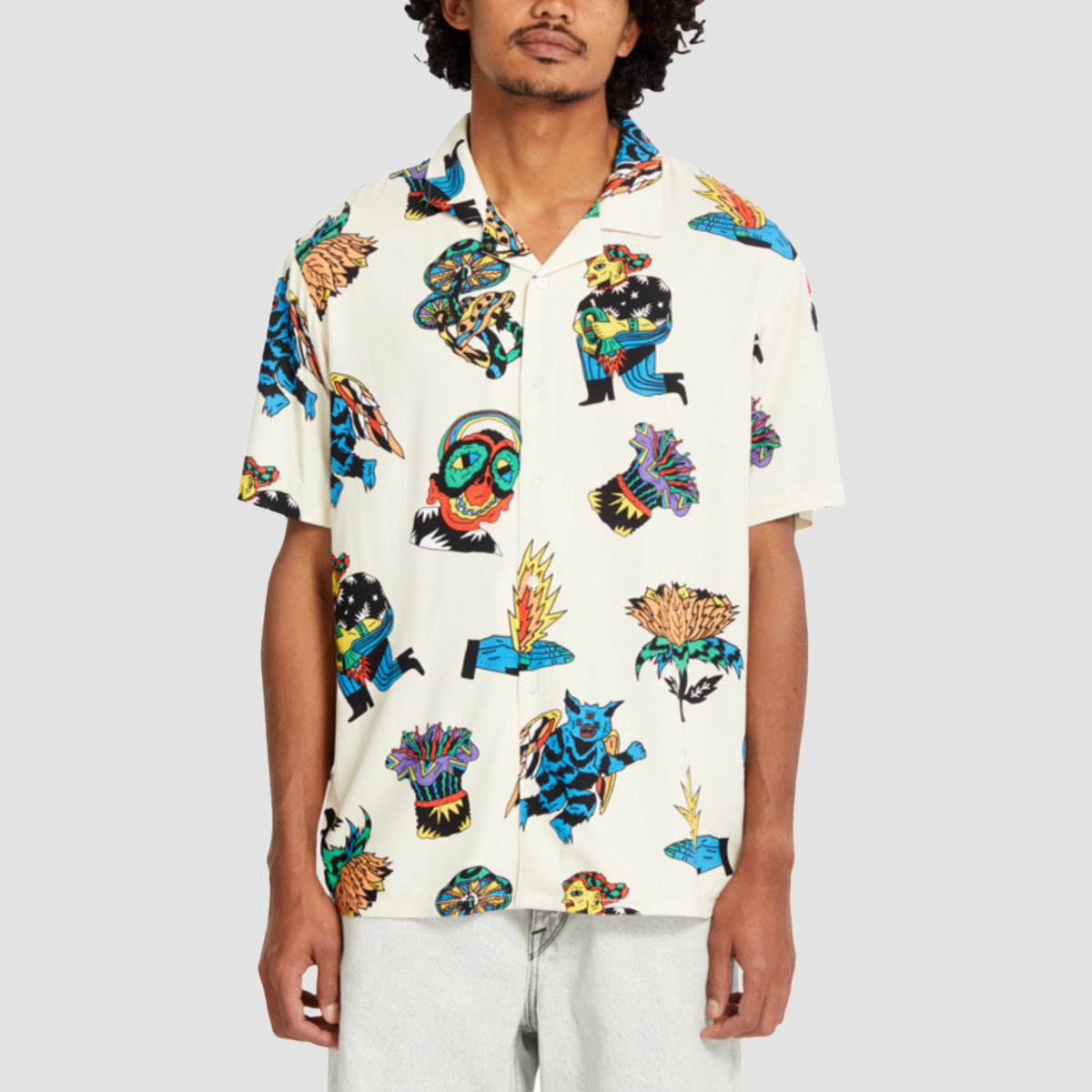 Volcom FA Bob Mollema Short Sleeve Shirt Light Beige