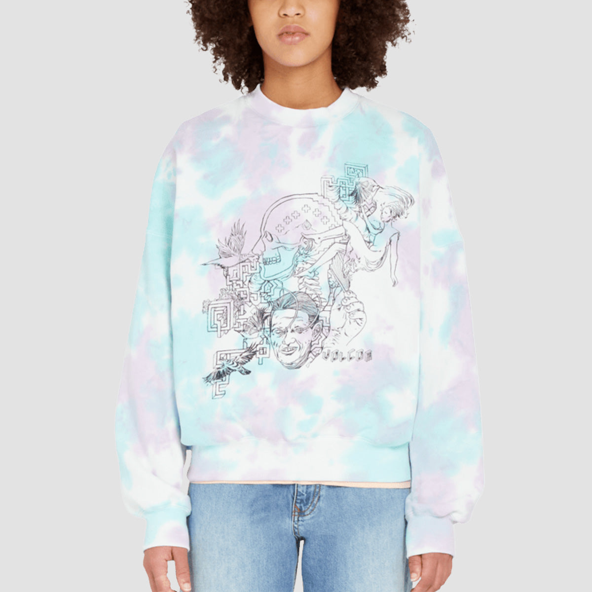 Volcom FA Ed Merlin Murray Crew Sweatshirt Multi - Womens