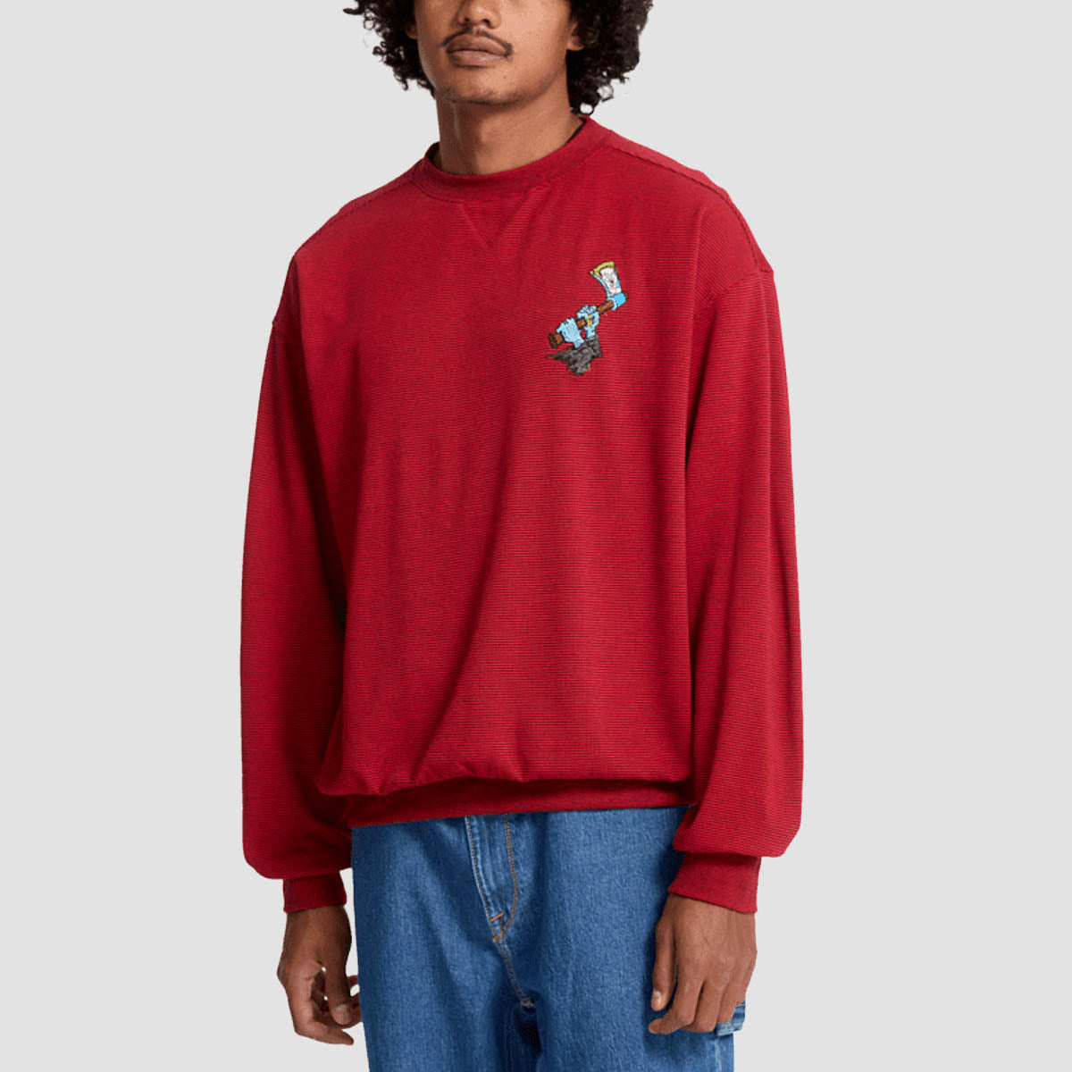 Volcom FA JJ Villard Crew Sweatshirt Lifeguard Red