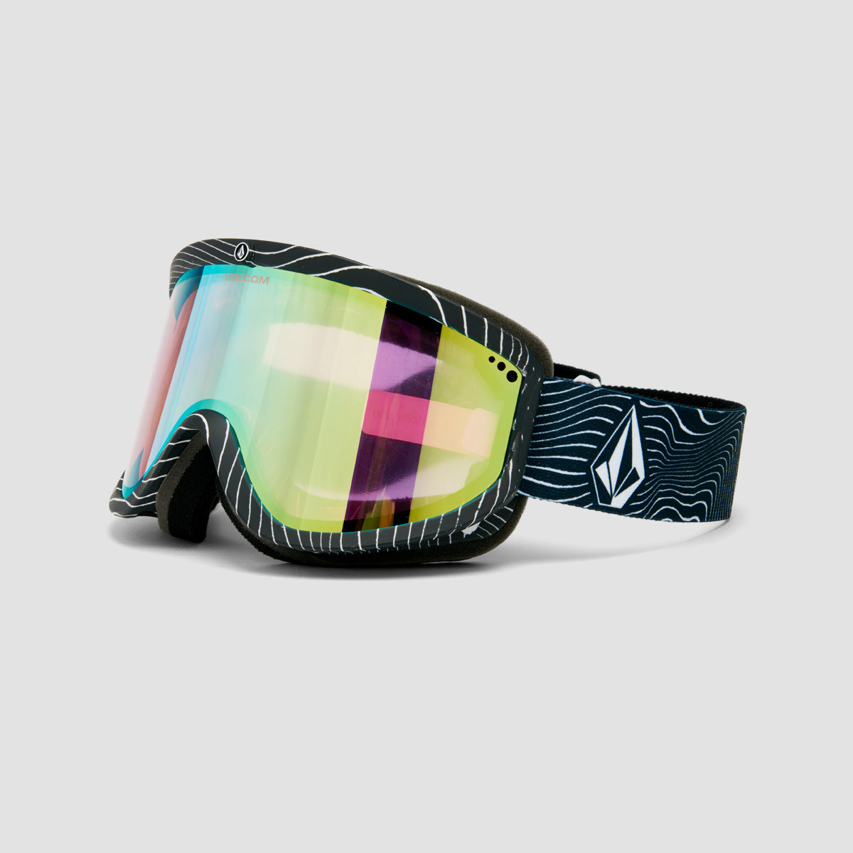 Volcom Footprints Snow Goggles Op Art/Gold Chrome + Bonus Lens Rose