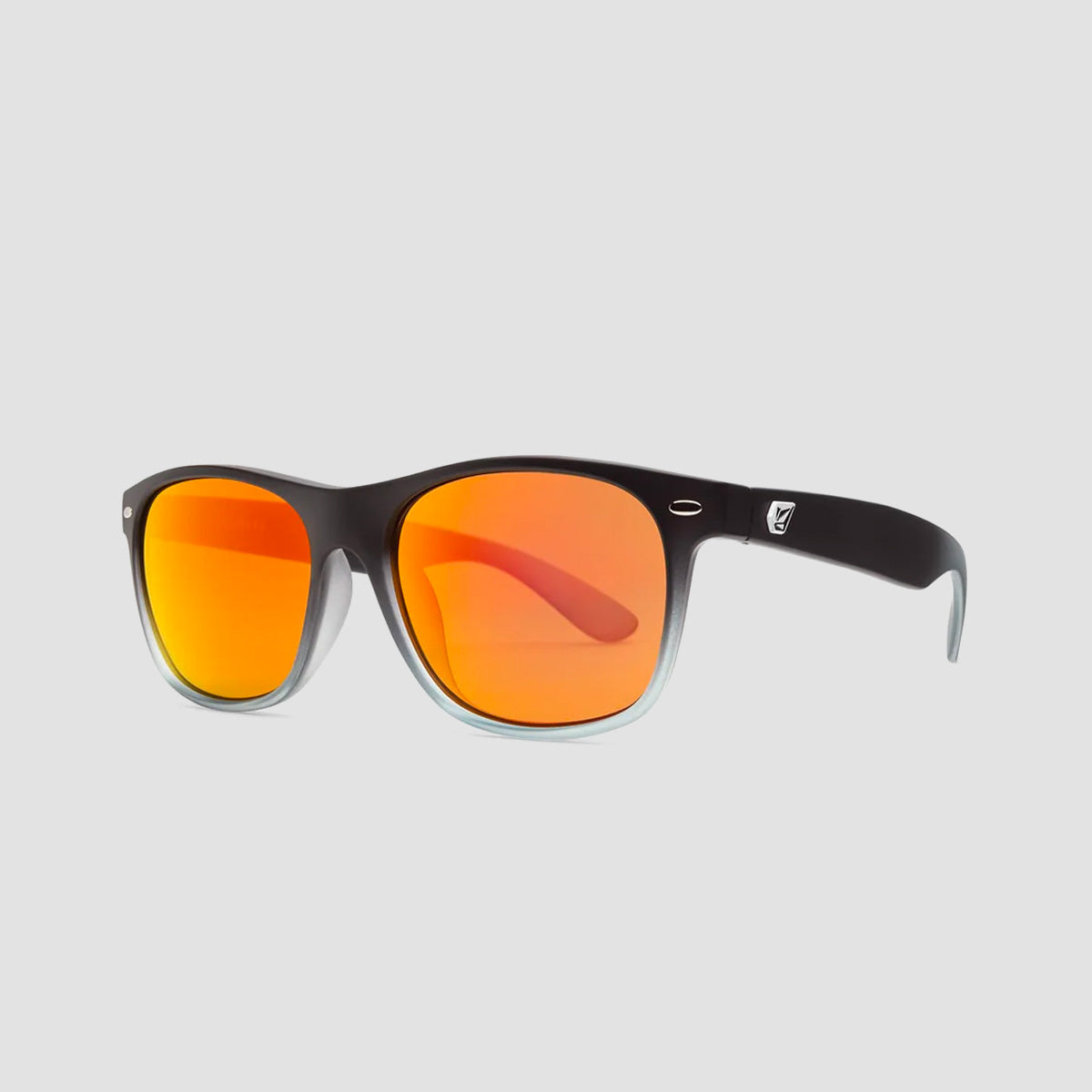 Volcom Fourty6 Sunglasses Matte Black Clear Fade/Grey Red Mirror