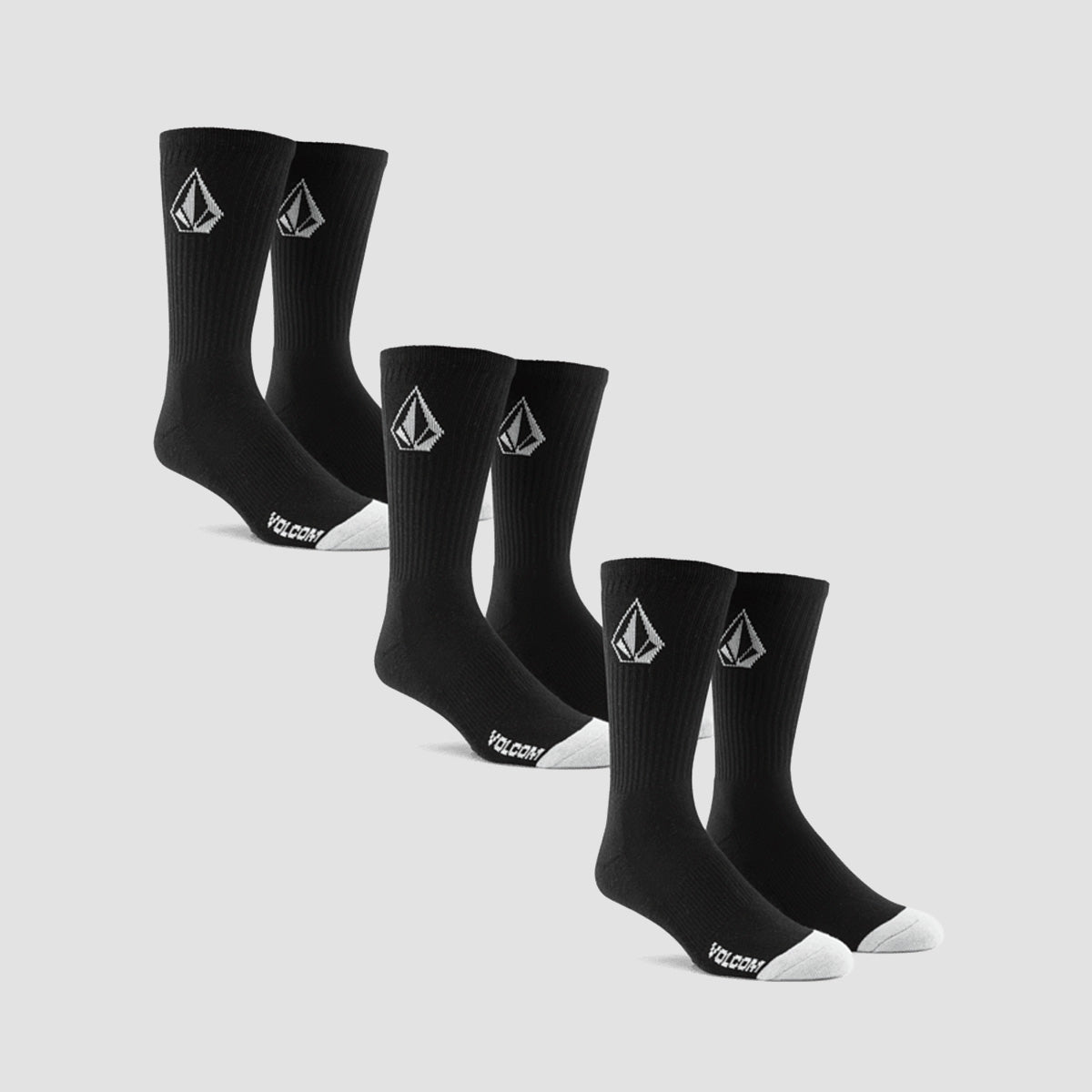 Volcom Full Stone Socks 3 Pack Black