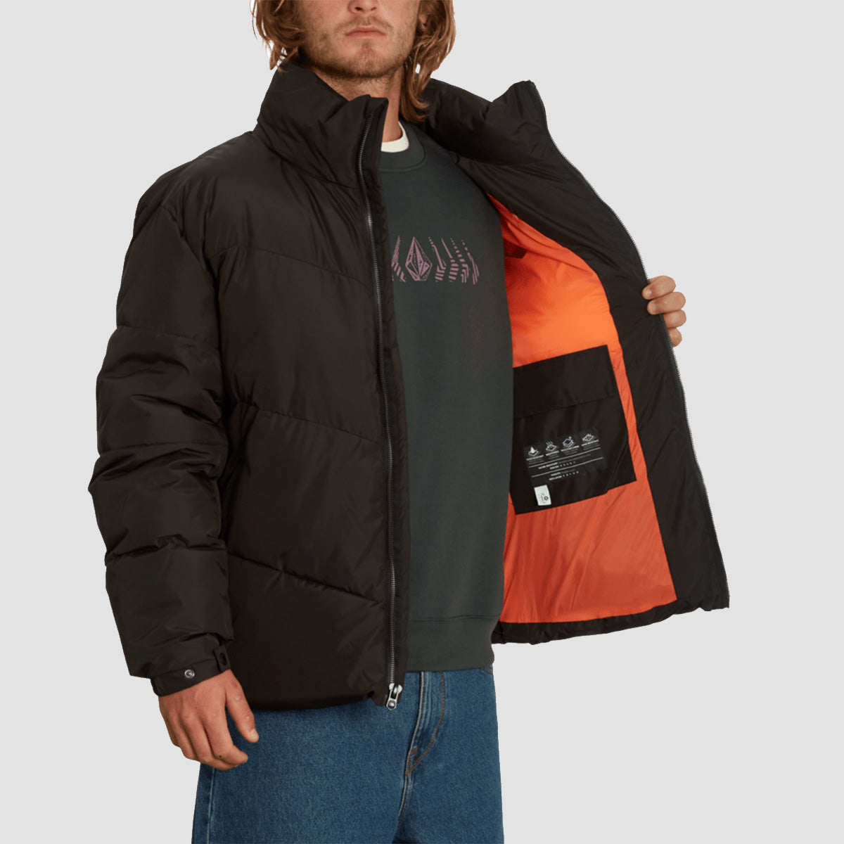 Volcom Goldsmooth Puff Jacket Black Combo