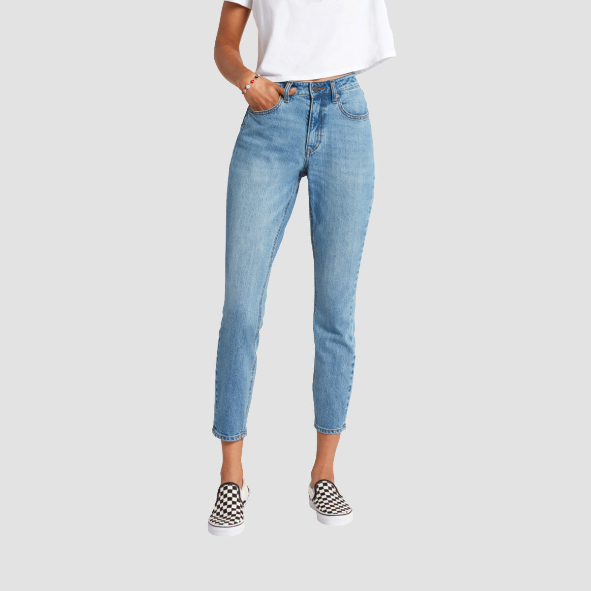 Volcom Liberator High Rise Jeans Ash Blue - Womens