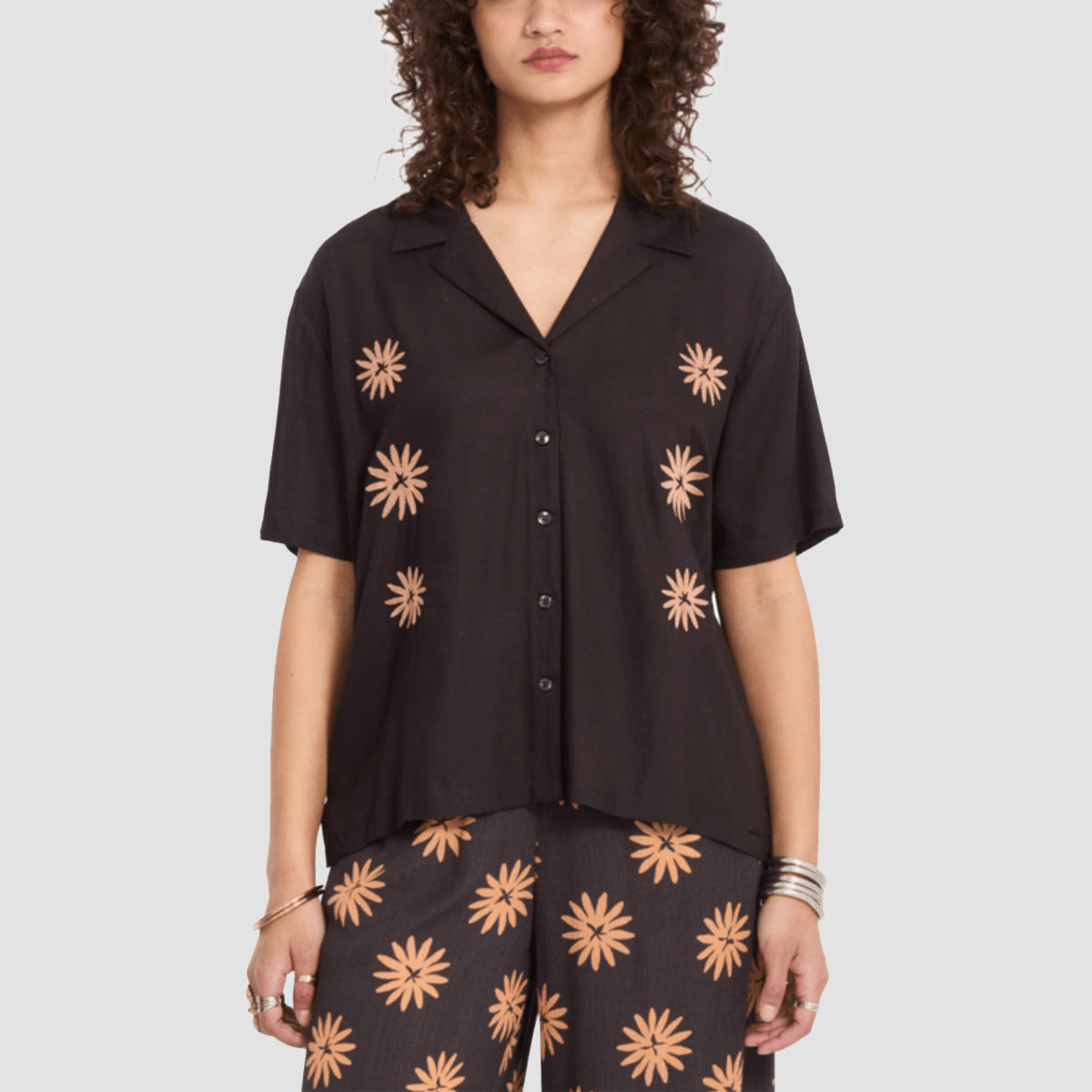 Volcom Midnite Ramble Shirt Vintage Black - Womens