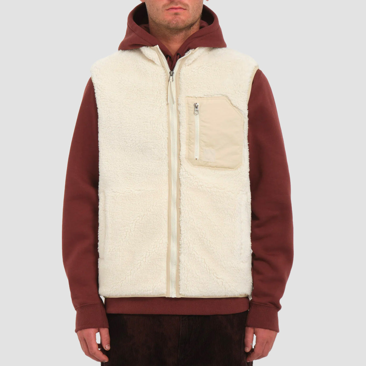 Volcom Muzzer Fuzzar Earth Tripper Vest Dirty White