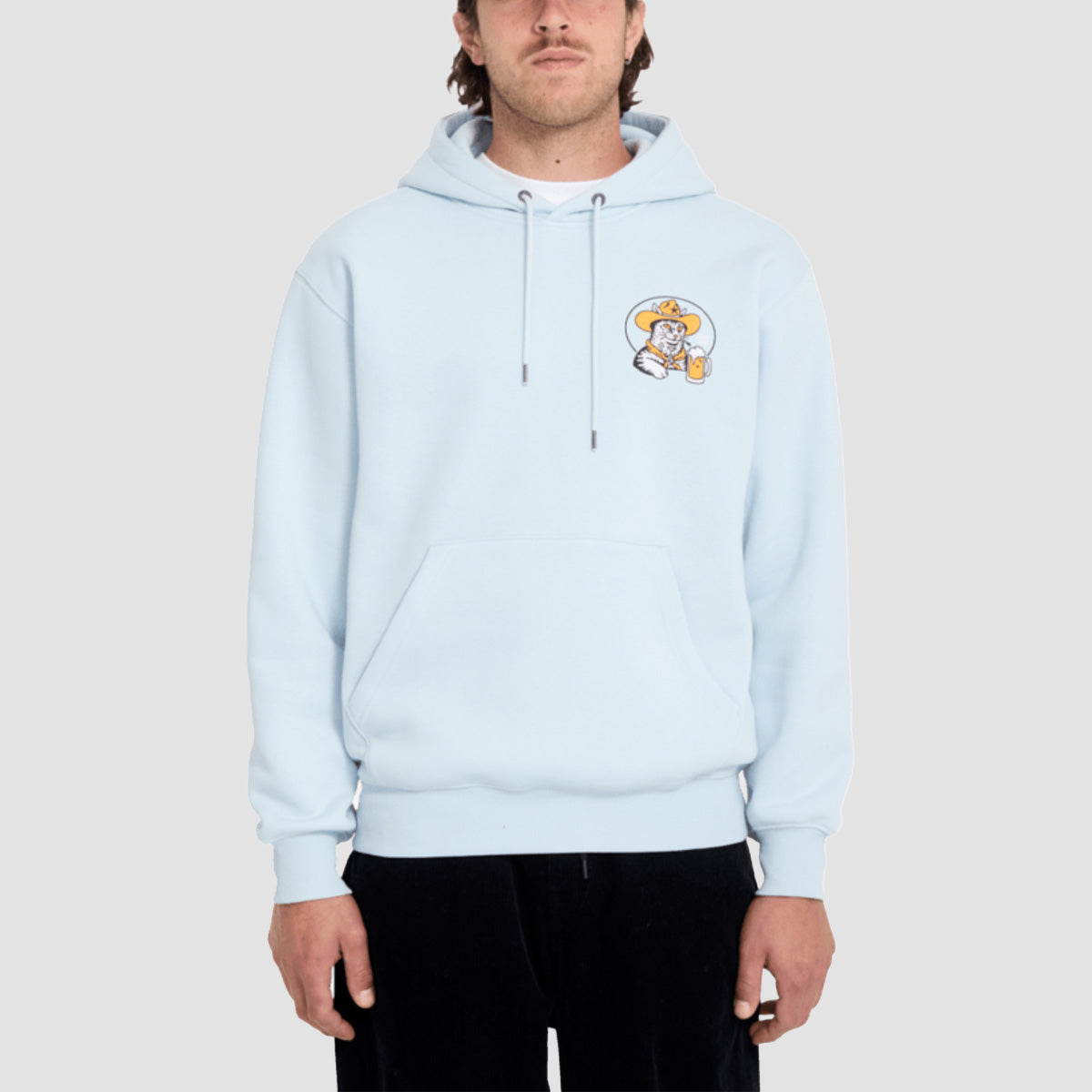Volcom Noder Pullover Hoodie Light Blue Acid