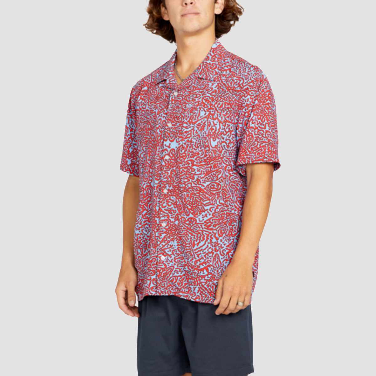 Volcom Purestone Short Sleeve Shirt Blue Bird