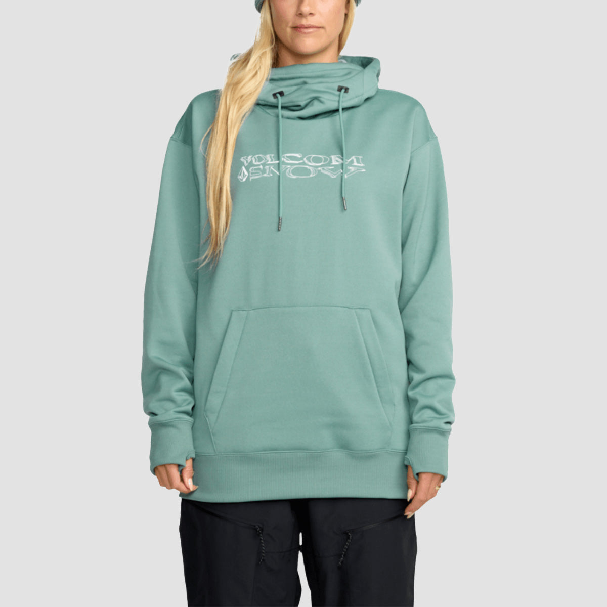 Volcom Riding Hydro Snow Pullover Hoodie Arctic Blue - Womens