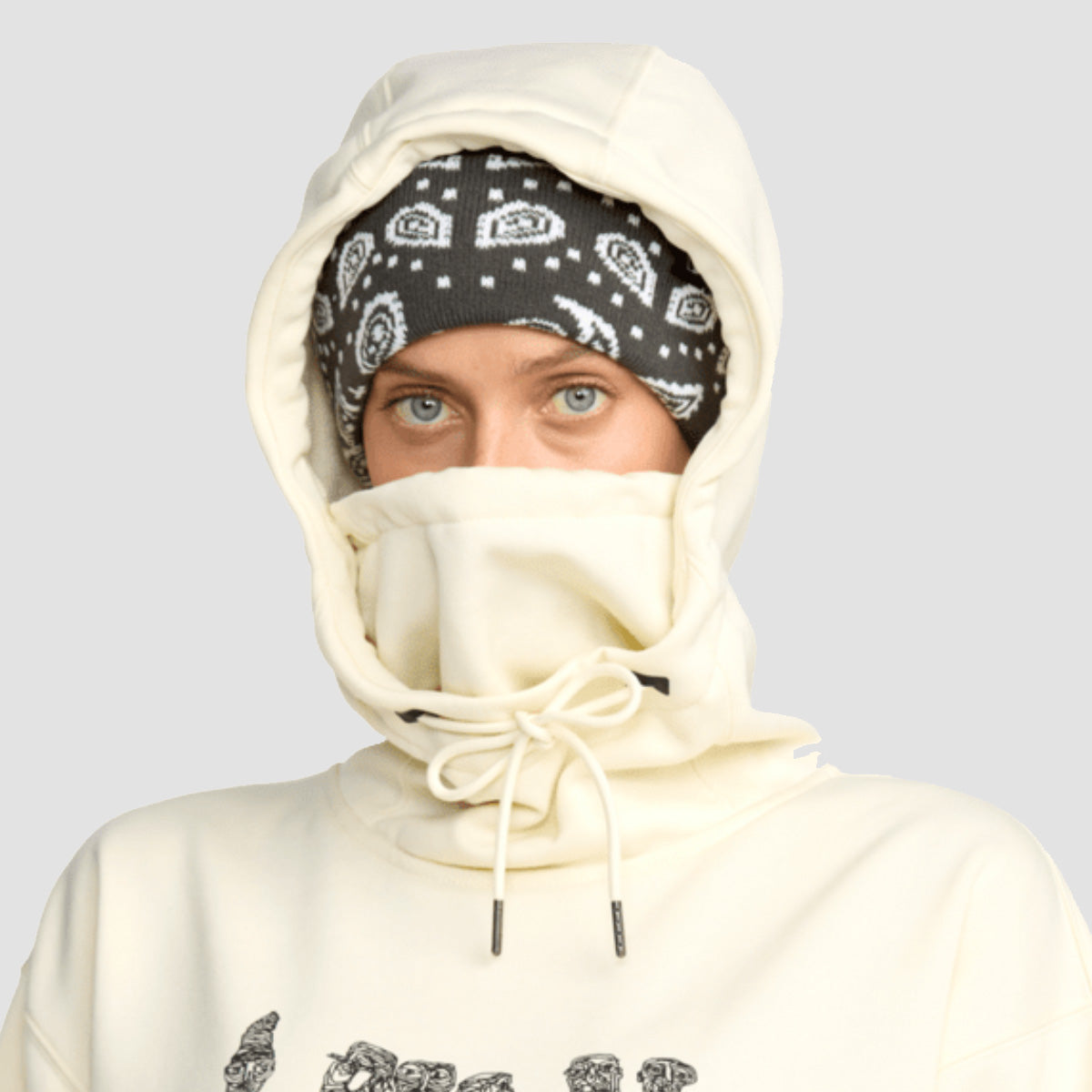 Volcom Riding Hydro Snow Pullover Hoodie Bone - Womens