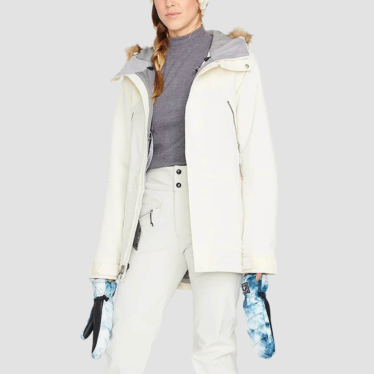 Volcom Shadow Ins 15K Snow Jacket Off White - Womens