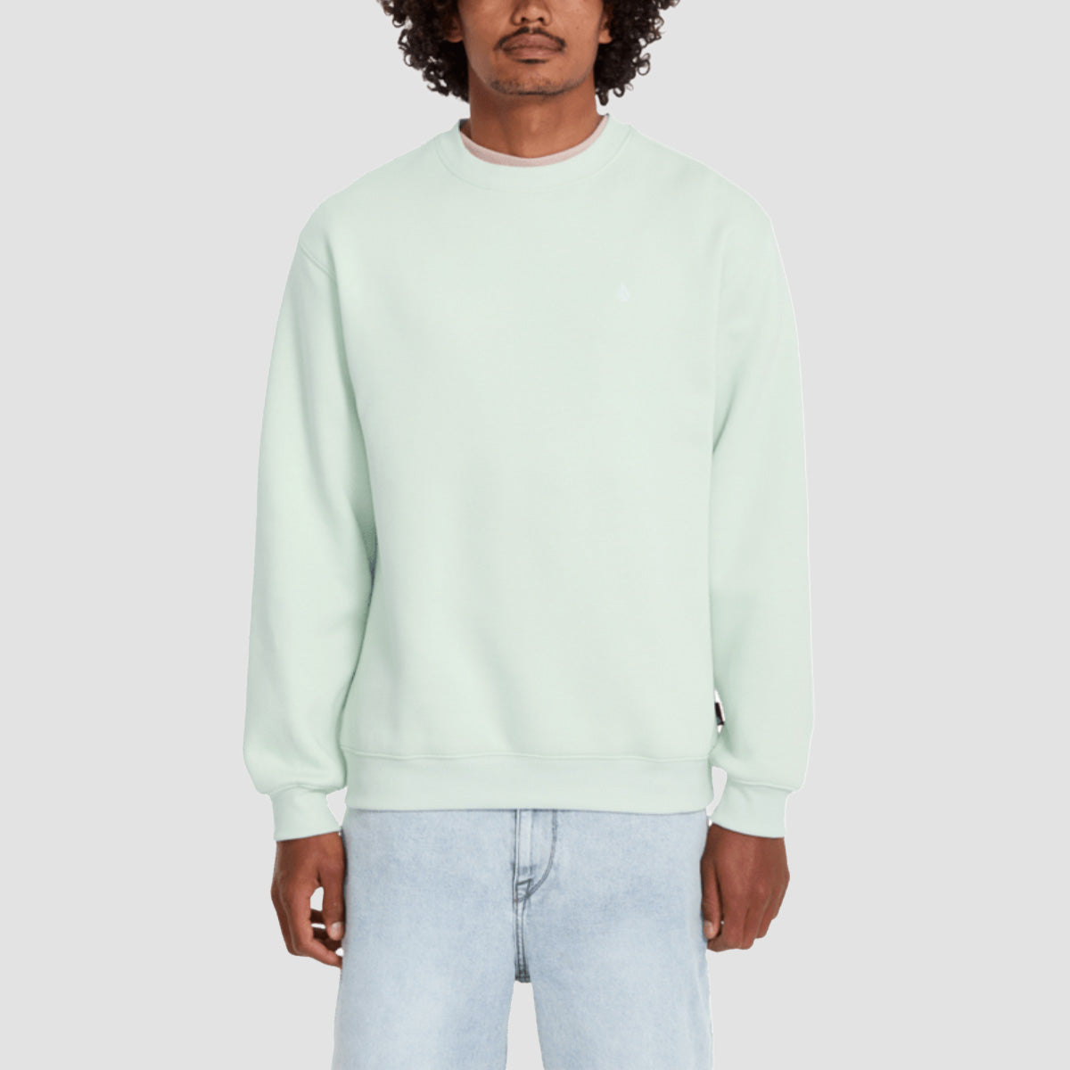 Volcom Single Stone Crew Sweatshirt Pale Aqua