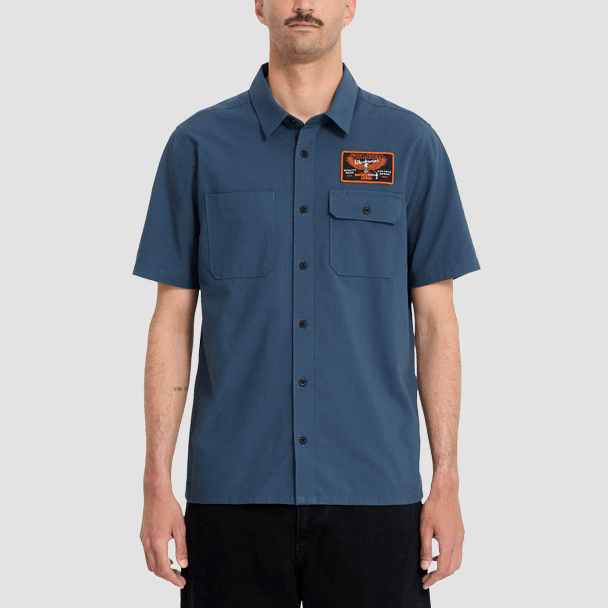 Volcom Slab City Short Sleeve Shirt Midnight Blue