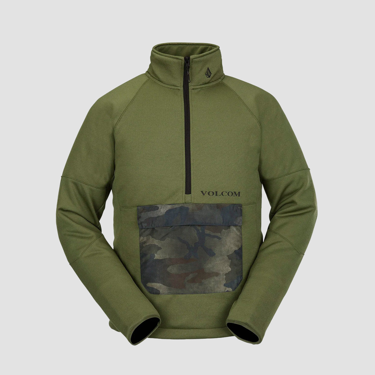 Volcom Tech Mock Neck Pullover Fleece Military
